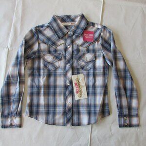 Cumberland Outfitters Ely Cattleman Girl's Plaid Snap Western Shirt